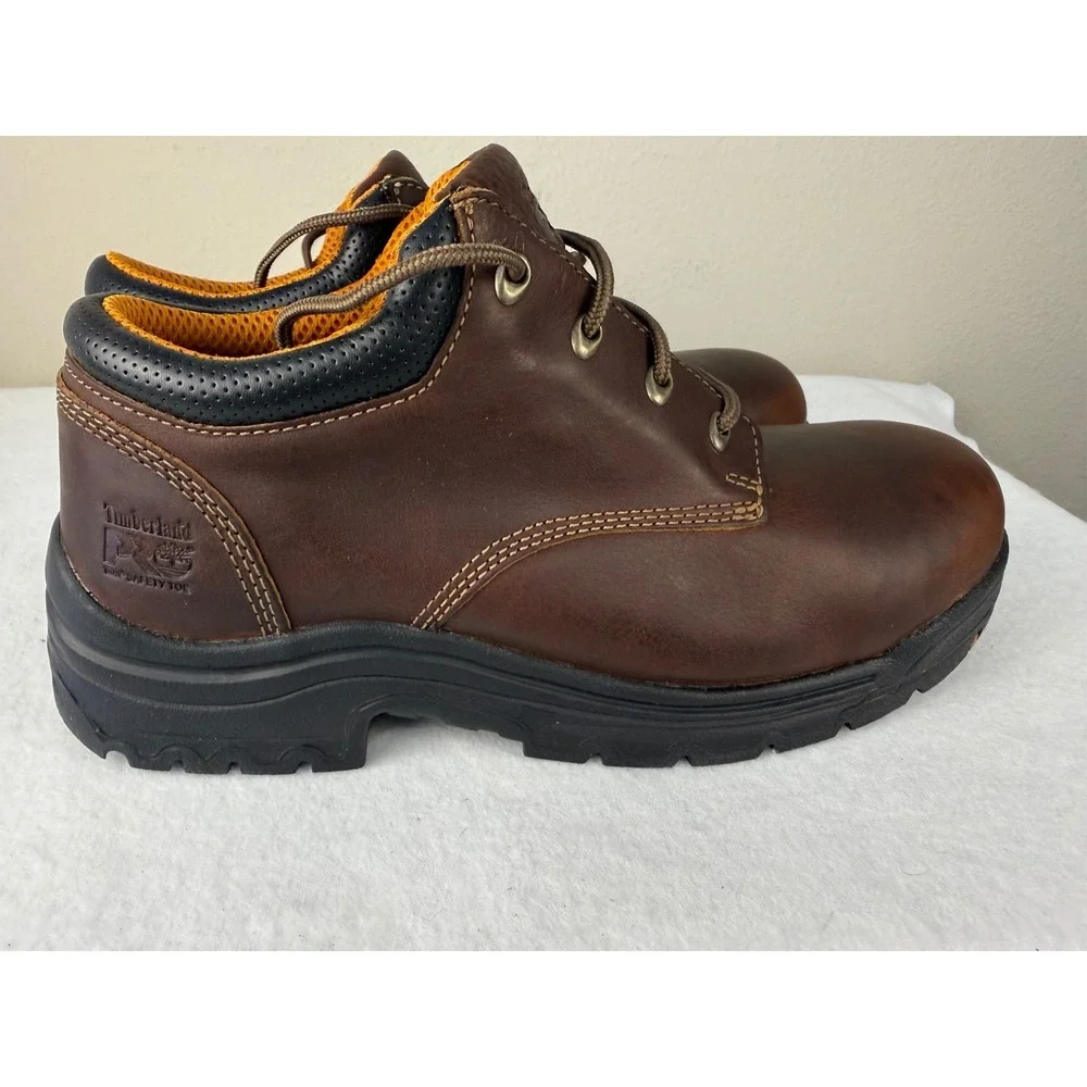 Timberland PRO TiTAN Oxford 11.5 M Brown Alloy Safety Toe NIB Holiday Rea